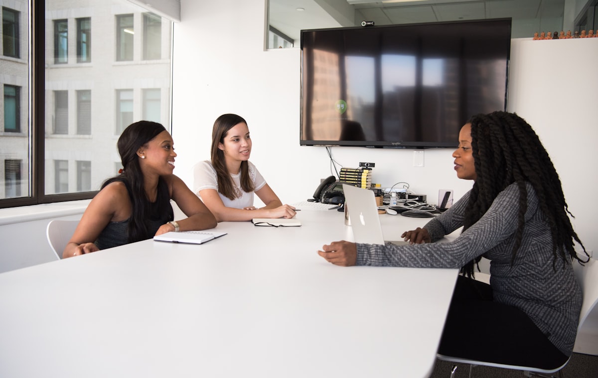 A recruitment interview in a modern office